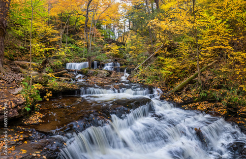 Autumn waterfall at Ricketts Glen State Park - Pennsylvania - Delaware Falls