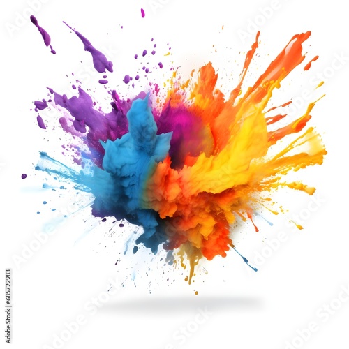 colorful ink splashes