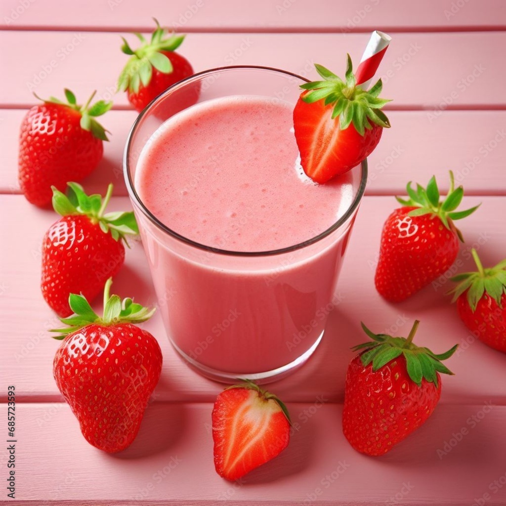 strawberry smoothie with strawberry strawberry smoothie with strawberry