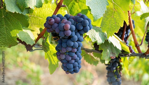 Wallpaper Mural A single bunch of Shiraz grapes on vine grape harvest Torontodigital.ca