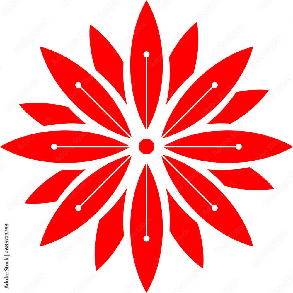 red flower blossom oriental asia for decoration festival asian culture flat design red flower blossom oriental asia for decoration festival asian culture flat design