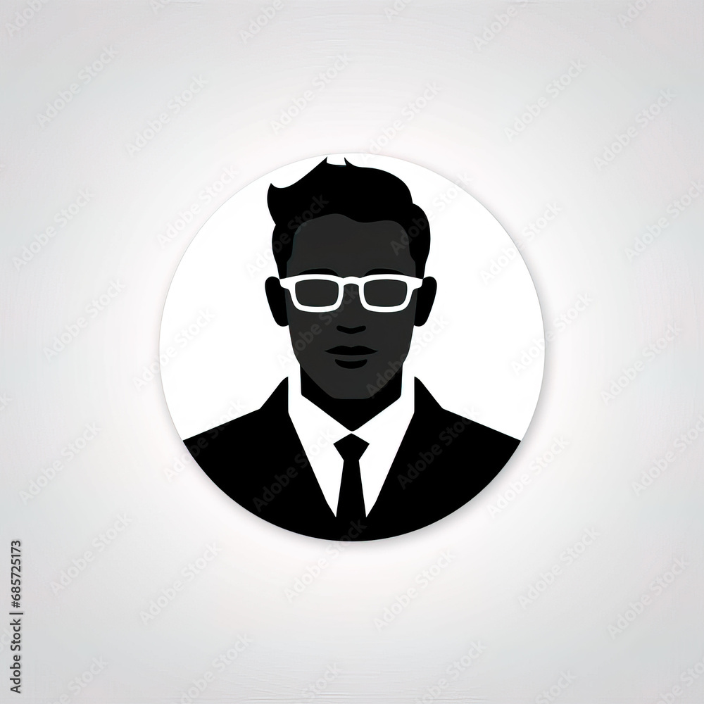 businessman silhouette, male circle icon avatar profile