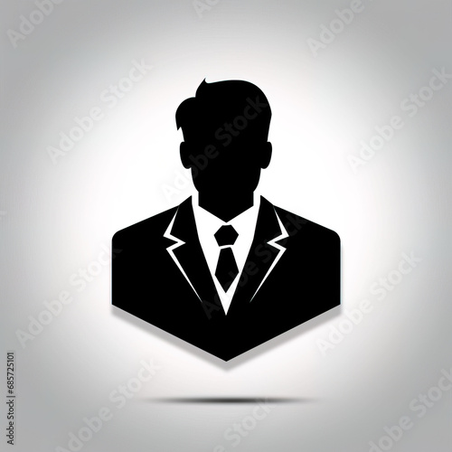 businessman silhouette, male circle icon avatar profile Vector illustration