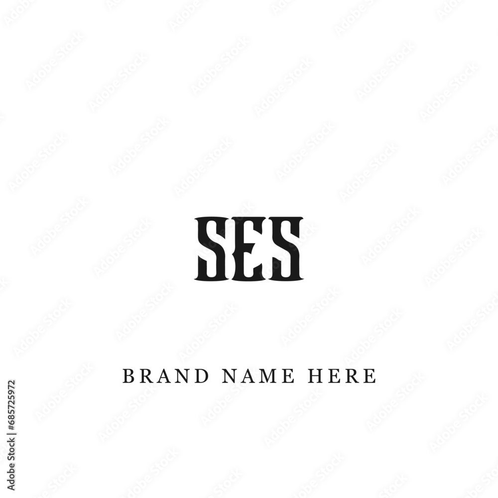 SES logo. S E S design. White SES letter. SES, S E S letter logo design. Initial letter SES linked circle uppercase monogram logo.