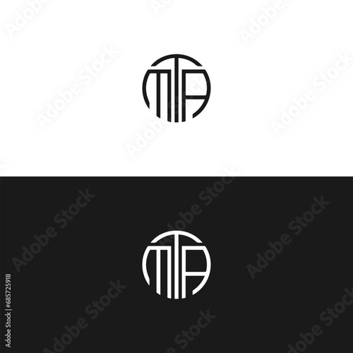 MTA logo. M T A design. White MTA letter. MTA, M T A letter logo design. Initial letter MTA linked circle uppercase monogram logo. photo
