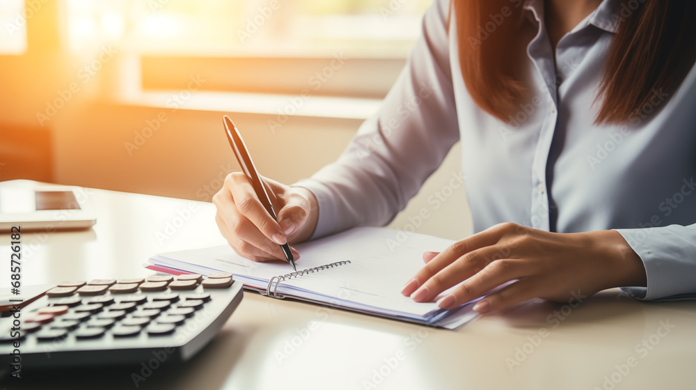 woman working with a calculator woman working with a calculator