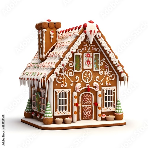 gingerbread house isolated on white background