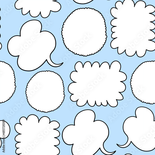 seamless pattern with bubble cloud in vector.simple linear pattern in flat style. design for fabric print wallpaper background