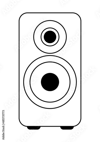 Illustration of audio speaker. Computer equipment and work device.