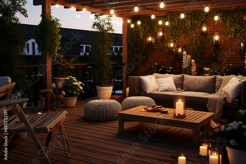 Create a stylish and functional outdoor patio or terrace for entertaining and relaxation