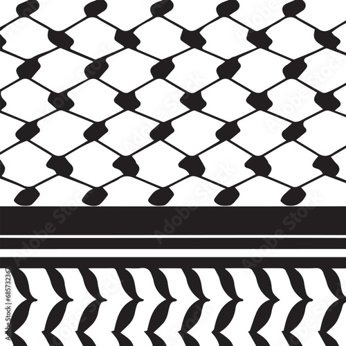 Palestine Scarf pattern Arabic Black kufiya photo