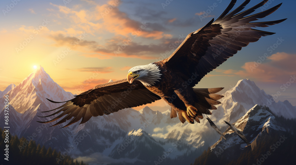 Fototapeta premium bird of prey in the sky