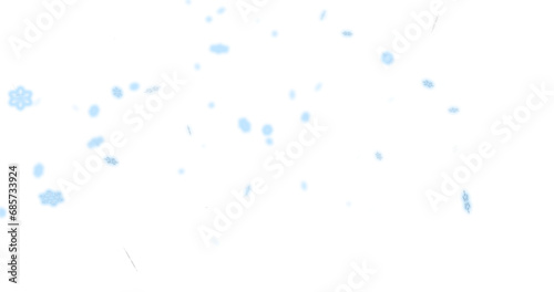 青色の雪の結晶のイラスト素材(背景透過)アルファチャンネル付png 
