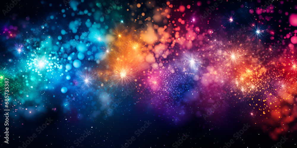 A Colorfull galaxy magic image,A Celestial Symphony of Light and Endless Possibilities: Unveiling the Dazzling Starry Sky as a Cosmic Canvas,  Generative AI
