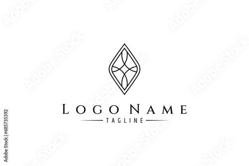 Jewelry logo design in minimalist line art style concept