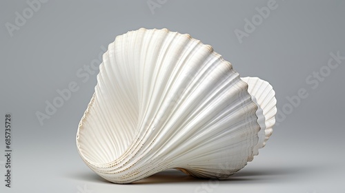 Exquisitely detailed scaled-down model resembling a pristine white sea shell. Detailed miniaturization, scaled replica, meticulous detailing, natural elegance. Generated by AI.