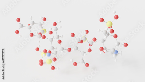 lovenox molecule 3d, molecular structure, ball and stick model, structural chemical formula heparin photo