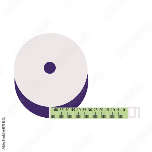 Medical centimeter tool for the general practitioner. Мedical tape measure. Vector illustration on white background isolated.