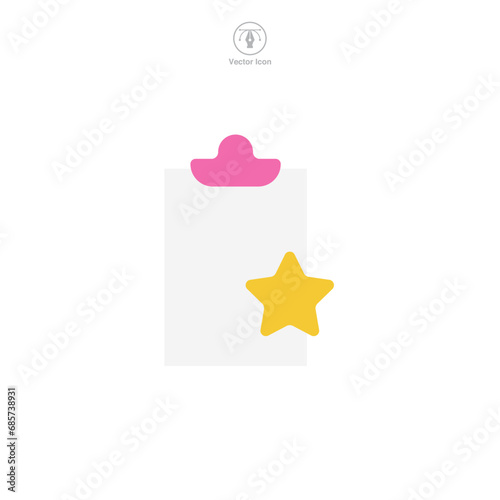 Document with Star Icon symbol vector illustration isolated on white background