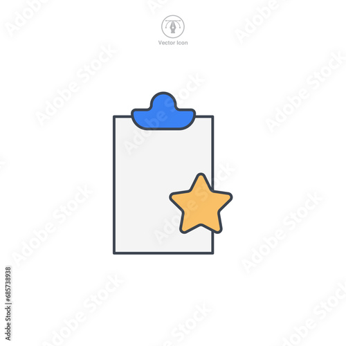 Document with Star Icon symbol vector illustration isolated on white background