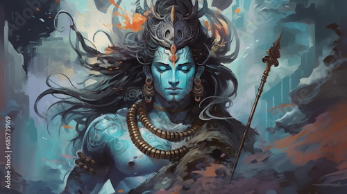 Shiva in a role as a protector and source of transformation in the world. photo