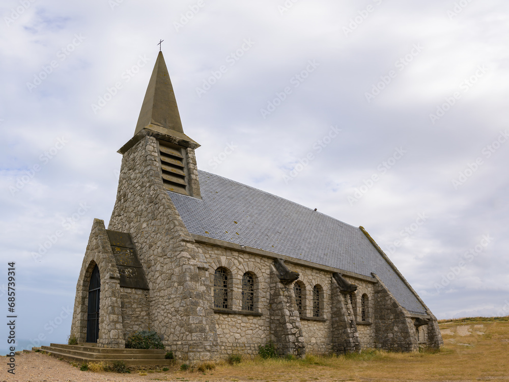 The small church Notre Dame de la Garde in Etretat The small church Notre Dame de la Garde in Etretat