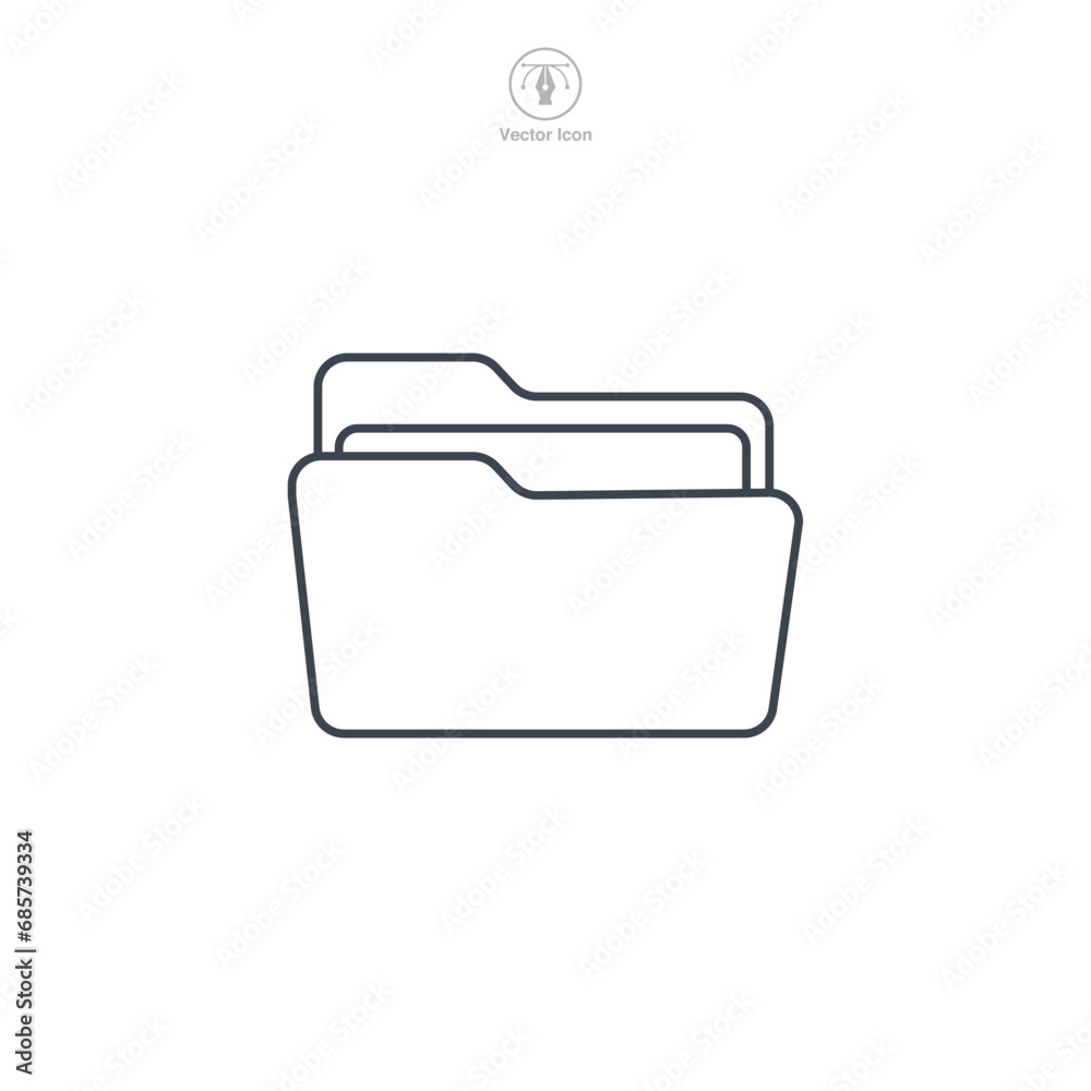 Folder Icon symbol vector illustration isolated on white background Folder Icon symbol vector illustration isolated on white background