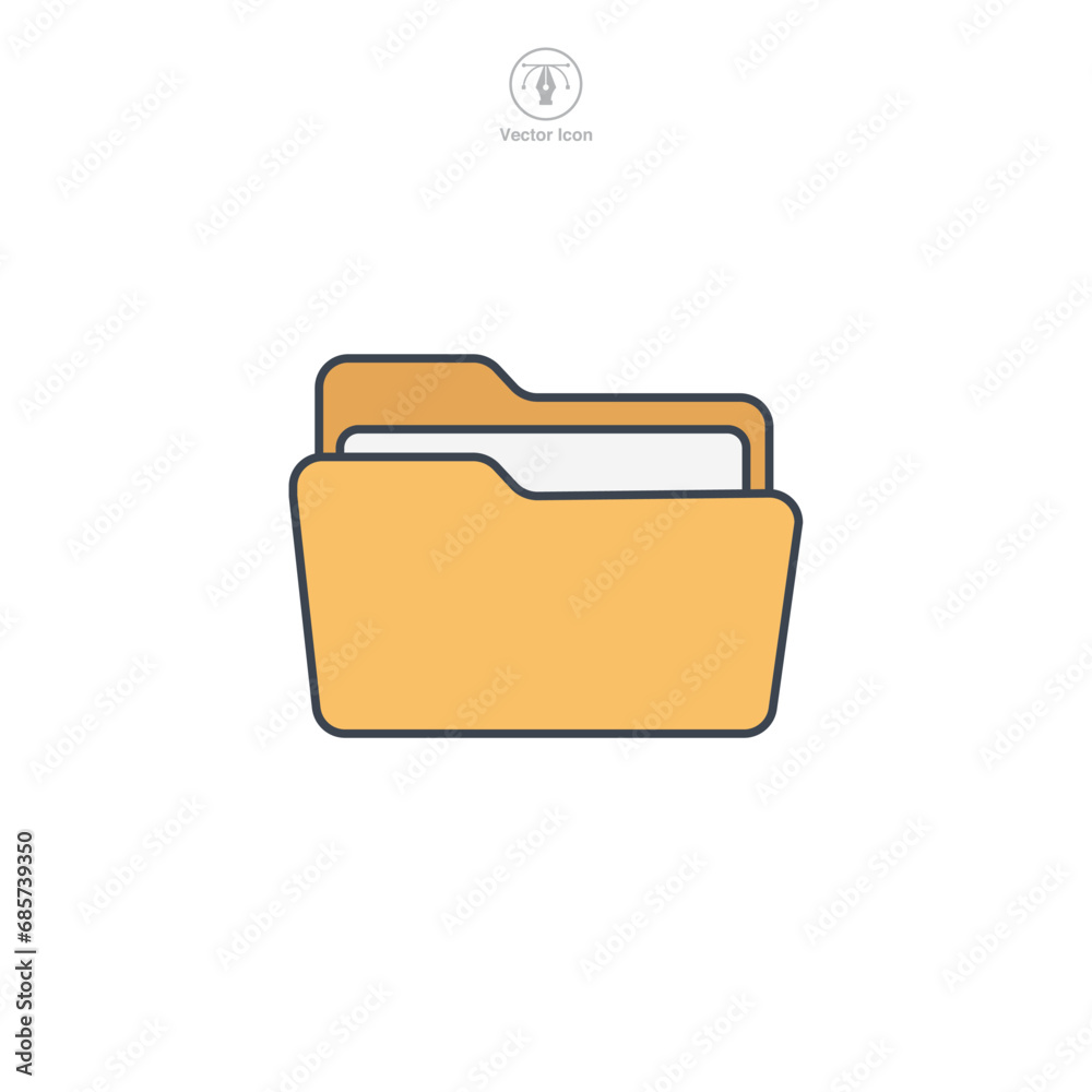 Folder Icon symbol vector illustration isolated on white background Folder Icon symbol vector illustration isolated on white background