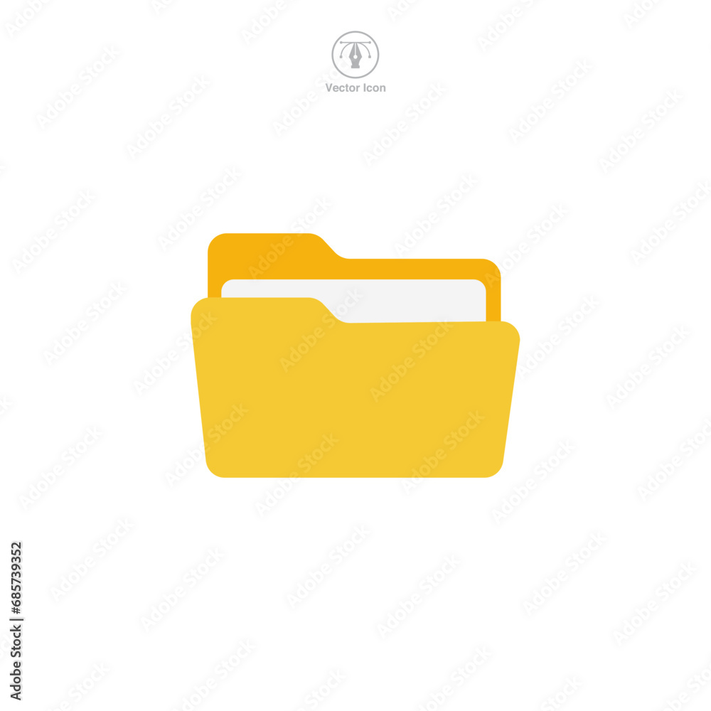 Folder Icon symbol vector illustration isolated on white background Folder Icon symbol vector illustration isolated on white background