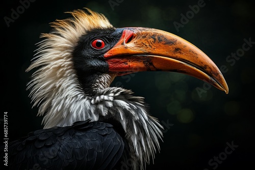 Long-lived Hornbill bird. Sumatra fauna bill. Generate Ai © juliars