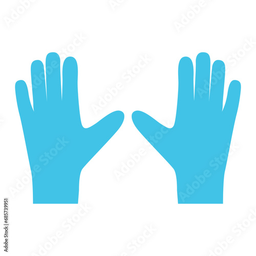 Мedical rubber disposable gloves protect hands. Doctor's tool. Vector illustration on a white background isolated.