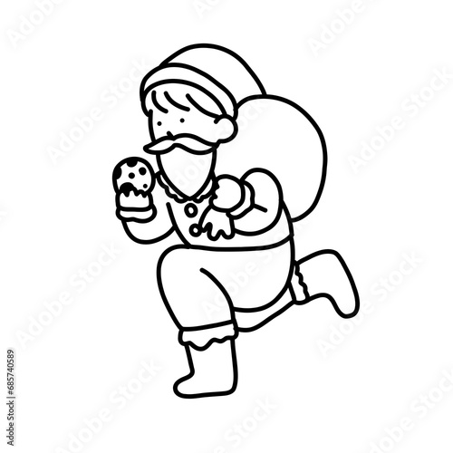 illustration of a santa with gift 