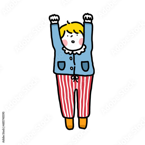 A little boy hanging in there 