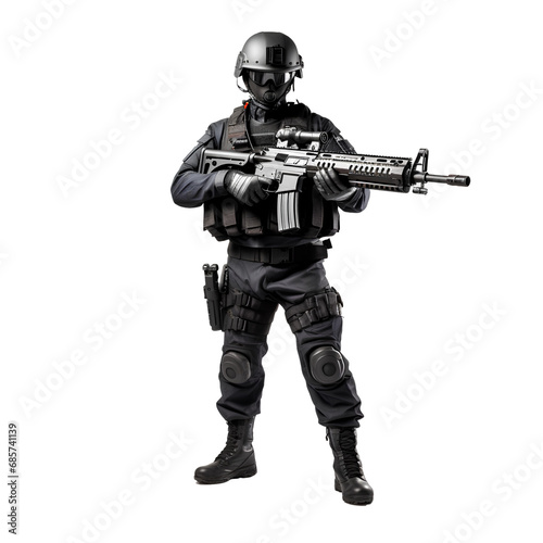 Soldiers with weapons on transparent background PNG