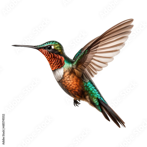 Beautiful flying hummingbird on transparent background PNG
