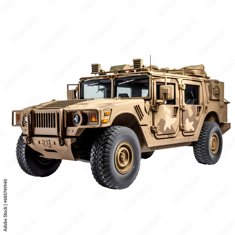 Strong military and war vehicles on transparent background PNG