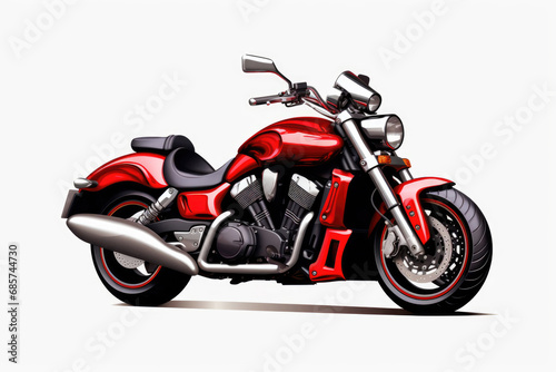 Modern red motorcycle