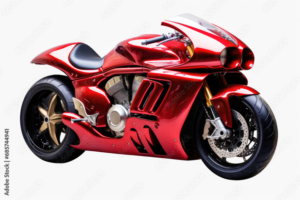 Modern red motorcycle