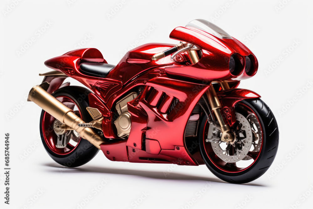 Modern red motorcycle
