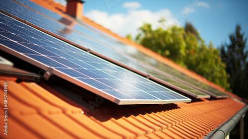 Solar panel on roof