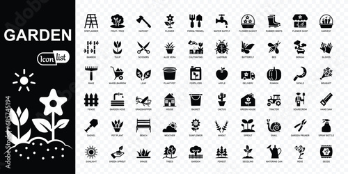 Garden  icons pack.  Simple vector illustration.