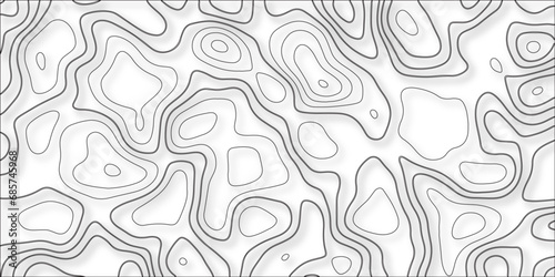 Contour map background. Vector geography scheme and terrain. Topography grid map. Stylized topographic contour map. Geographic line mountain relief. Abstract lines or wavy backdrop background.