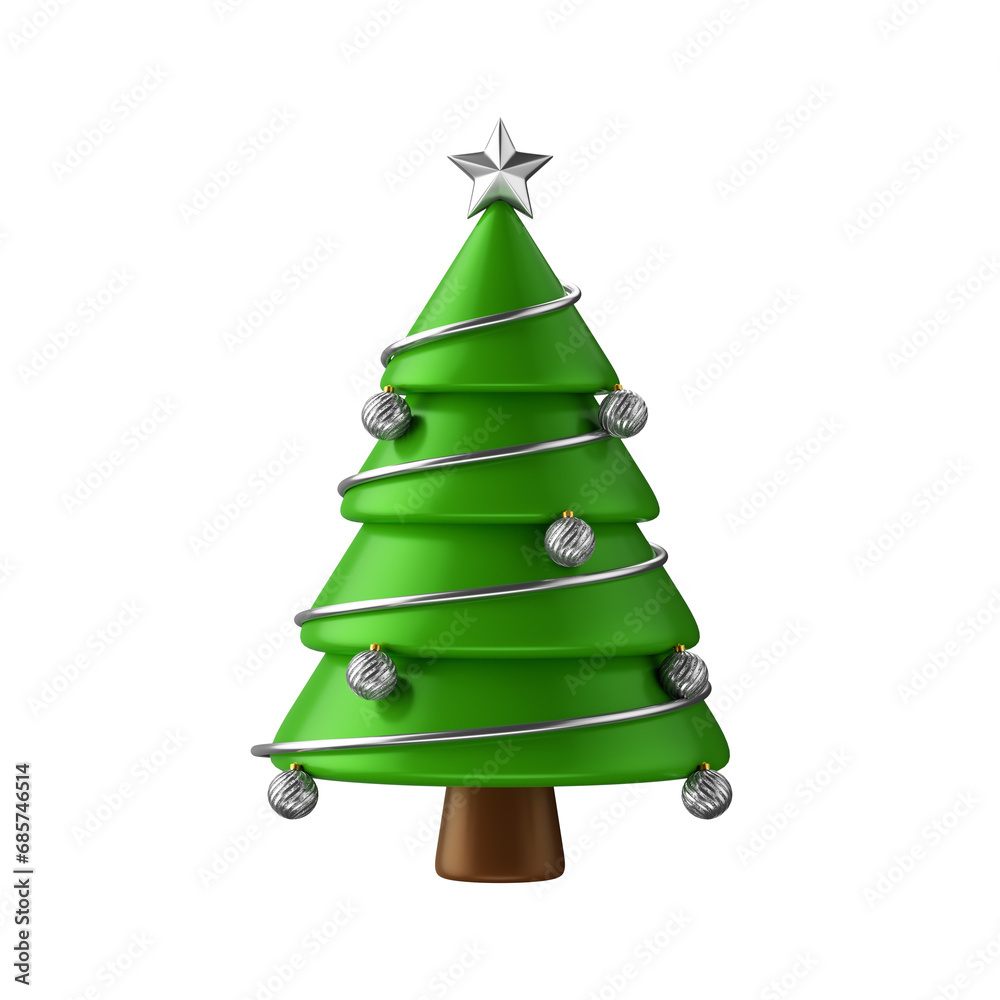 Árvore de natal renderização 3d Árvore de natal renderização 3d