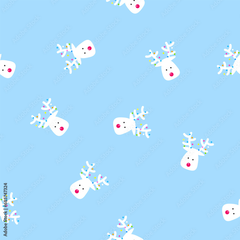 Obraz premium Christmas winter reindeer seamless pattern