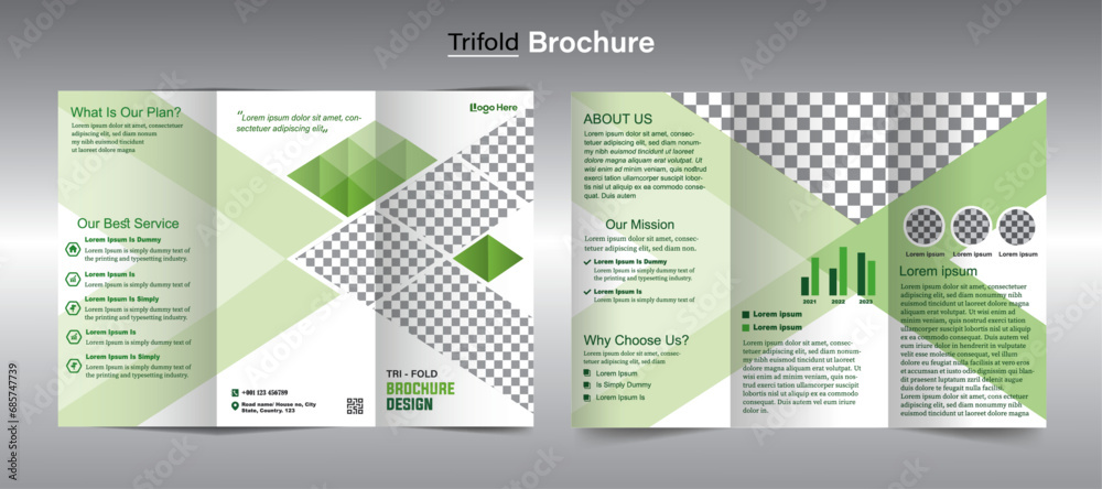 Corporate trifold brochure template. You can focus your company on this creative corporate trifold brochure. This trifold brochure template has a modern, corporate look. is perfect for corporate use.