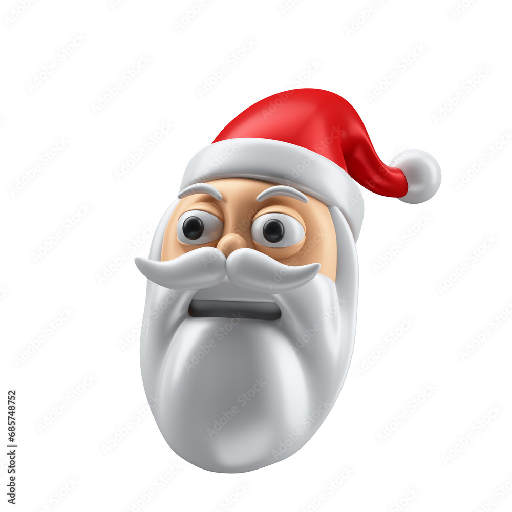 Emoji 3D Papai Noel com Gorro de Natal