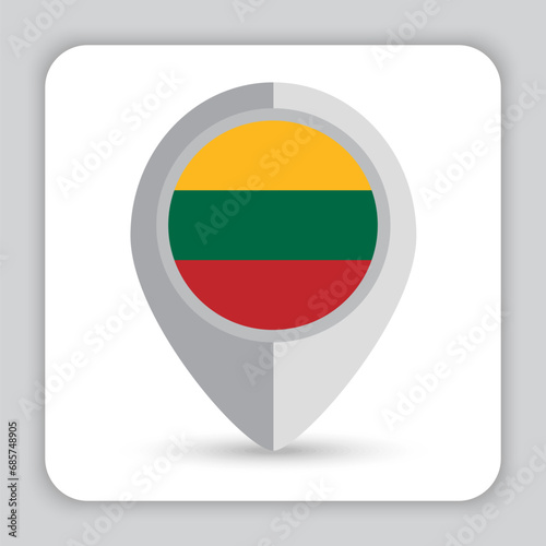 Free Download Lithuania Flag Pin Map Icon - GFXLoad