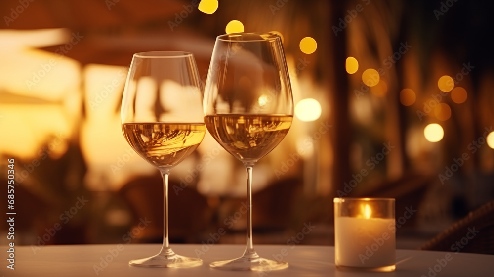 Romantic dinner setting on the beach at sunset Romantic dinner setting on the beach at sunset