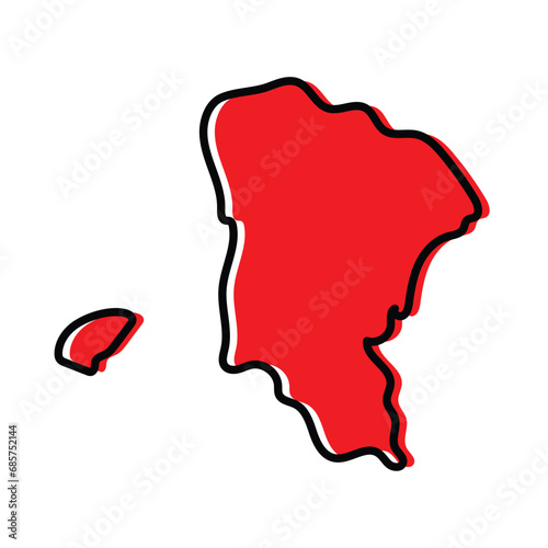 Monufia State of Egypt map design in vector form.