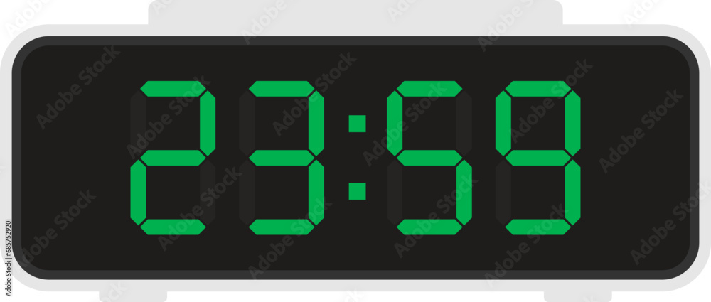 Vector flat illustration of a digital clock